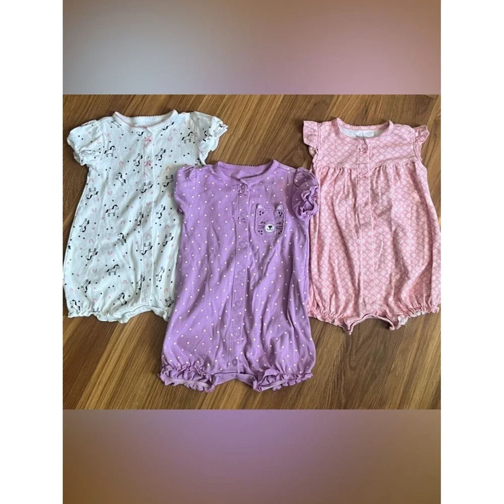 Simple Joys by Carter's Baby Girl 3  Snap-Up Rompers - Size 18 M
